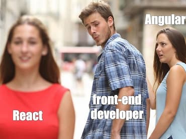 'React vs Angular' mem